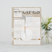 リネン素朴レシピブライダルシャワー用インサート (スタンド正面)