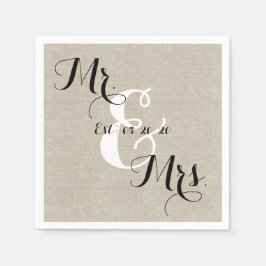 リネン素朴夫人カスタムウェディングナプキンス スタンダードカクテルナプキン