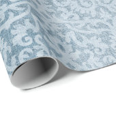 リネン色あせたダマスクパターン ラッピングペーパー (ロールコーナー)
