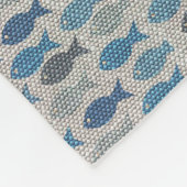 リネン魚 フリースブランケット (角)