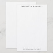 リネン プロフェッショナル エレガント モダン ミニマリスト 便箋 (正面/裏面)