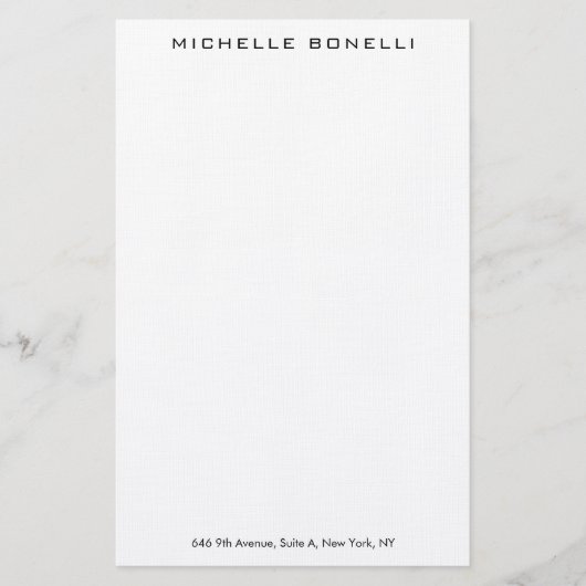 リネン プロフェッショナル エレガント モダン ミニマリスト 便箋 (正面)