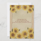 リネン ヴィンテージ ひまわり 赤ドレス キンセアニエラ 招待状 (裏面)