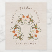 リネン ヴィンテージ フェアリー バード ワインラベル (シングルラベル)