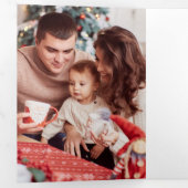 リネン&素朴ハッピーホリデーズスクリプトマルチフォト 三つ折りカード (内部最初)