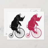 リノがオールドファッションバイクに乗る ポストカード (正面/裏面)