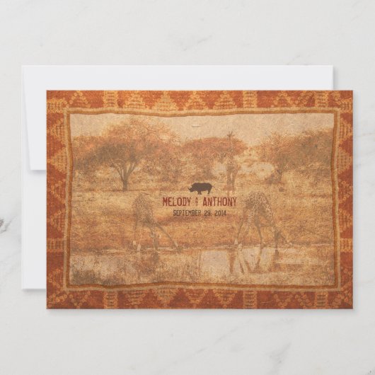 リノアフリカンサファリ結婚式招待状 招待状 (正面)