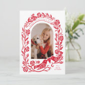 リノカットのロブバードとバラアーチ写真デザイン (スタンド正面)