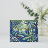 リノカットの幾何学的な荒野。春 シーズンポストカード (スタンド正面)