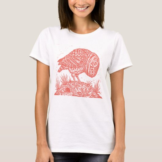 リノカットフクロウ Tシャツ (正面)