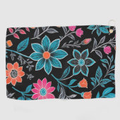 リノカラフルプリント花柄 ゴルフタオル (横)
