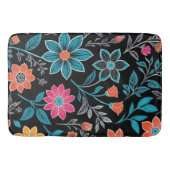 リノカラフルプリント花柄 バスマット (正面)