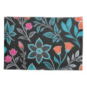 リノカラフルプリント花柄 枕カバー (裏面)