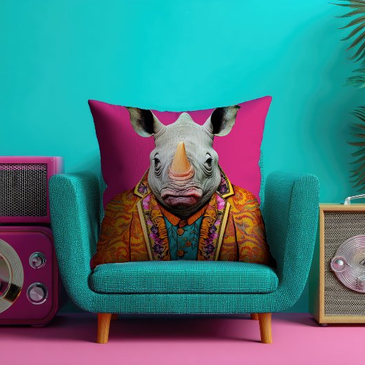 リノファンキーポートレートホットピンク クッション