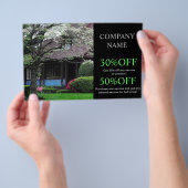 リノベーション建築気に芝生造園 チラシ (ハンドル)