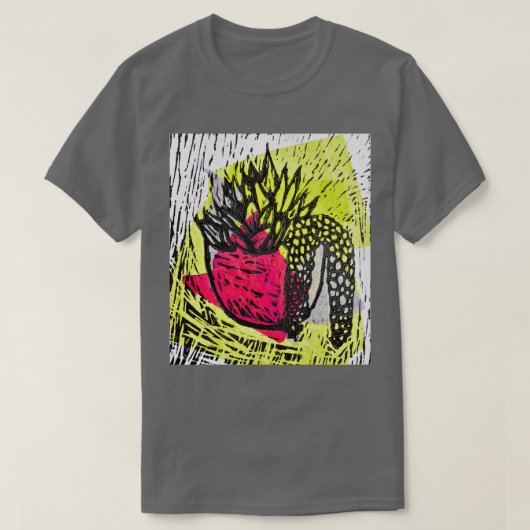 リノ印刷の多肉汁5 Tシャツ (デザイン正面)