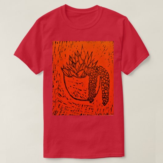 リノ印刷の多肉質4 Tシャツ (デザイン正面)