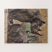 リノ油絵を描、 ジグソーパズル (横)