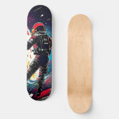 リノ・カット・アート宇宙の超現実的な宇宙飛行士 スケートボード (正面)