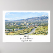 リノ ネバダ ポスター, 水彩, オーダーメイド ポスター (正面)