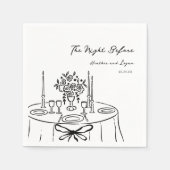 リハお洒落ーサル前の夜のディナーテーブル スタンダードカクテルナプキン (正面)