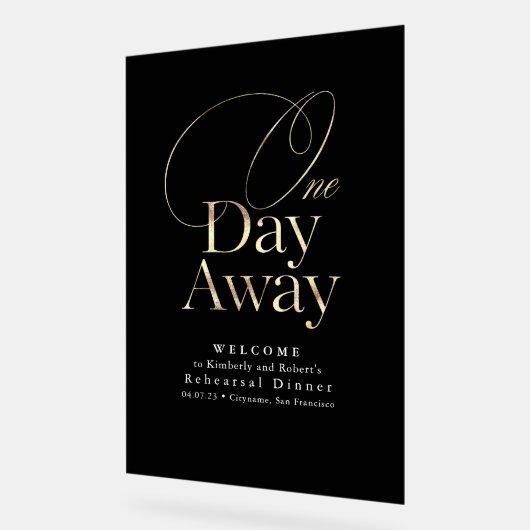 リハエレガントサモダンーサルディナーブラックウェルカム アクリルサイン (傾斜)