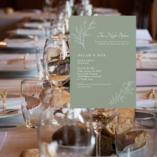 リハエレガントサルの前の夜を結婚セージ 招待状