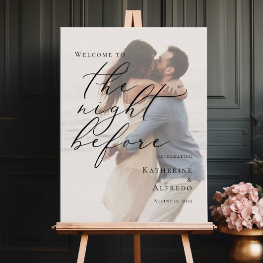 リハエレガントサル前の夜の写真へようこそ ポスター