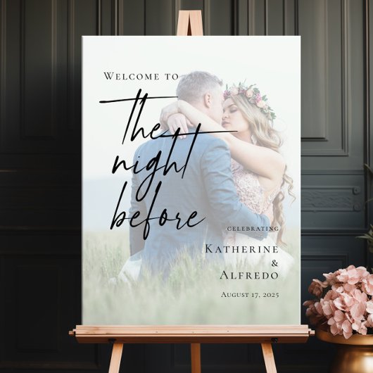 リハエレガントサル前の夜の写真へようこそ ポスター