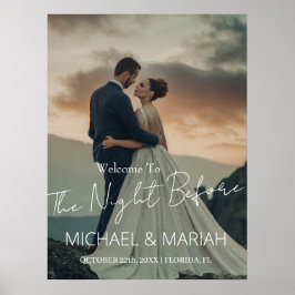 リハエレガントサル前の夜の写真 ポスター