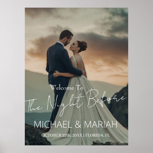 リハエレガントサル前の夜の写真 ポスター (正面)