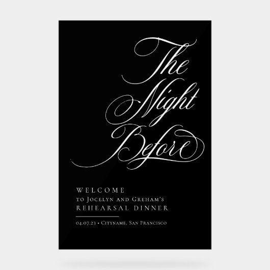 リハエレガントサル前の夜の歓迎 アクリルサイン (正面)