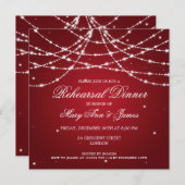 リハエレガントーサルディナーきらめくストリングレッド 招待状 (正面/裏面)