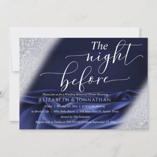 リハエレガントーサルディナーの前の夜に海軍 招待状 (正面)