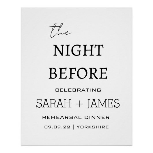 リハエレガントーサルディナーの前の夜を白くする ポスター (正面)