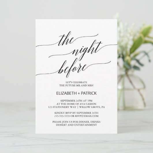 リハエレガントーサルディナーの前の夜を黒塗りする 招待状 (スタンド正面)