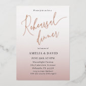 リハエレガントーサルディナーバラ金ゴールド書道 箔招待状 (正面)