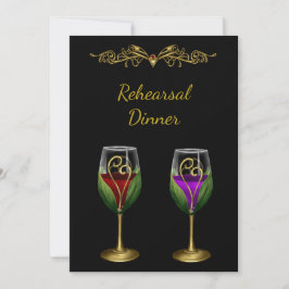 リハエレガントーサルディナー招待状とワイン 招待状