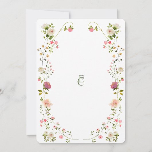 リハエレガントーサルディナー結婚グリーン 招待状 (裏面)