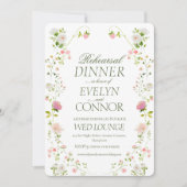 リハエレガントーサルディナー結婚グリーン 招待状 (正面)