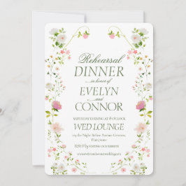 リハエレガントーサルディナー結婚グリーン 招待状