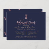 リハエレガントーサルディナー、フェイクバラ金ゴールドパイナップル 案内状 (正面/裏面)