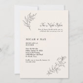 リハエレガントーサル前の夜にクリームを結婚塗る 招待状 (正面)