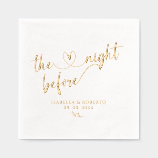 リハエレガントーサル前の夜のディナー金ゴールド 箔ナプキン (正面)