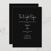 リハエレガントーサル前の夜の白黒 招待状 (正面/裏面)