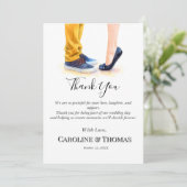 リハカジュアルーサル結婚のシックなカップルイラストレーション サンキューカード (スタンド正面)