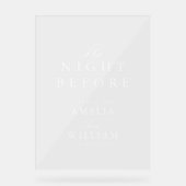 リハシンプルーサルの前の夜にスクリプ結婚トする アクリルサイン (正面)