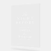 リハシンプルーサルの前の夜にスクリプ結婚トする アクリルサイン (傾斜)