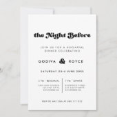 リハスタイリッシューサル前の夜結婚のレトロ 招待状 (正面)