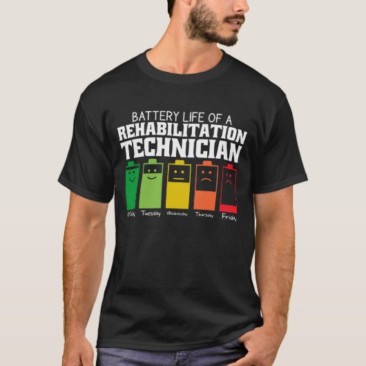 リハビリテーション技士のバッテリー寿命 Tシャツ (正面)
